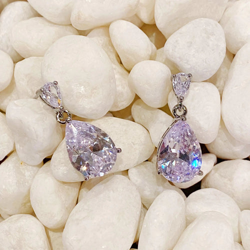 Crystal Clear Teardrop Earrings WEM Support (www.WEM.support)
