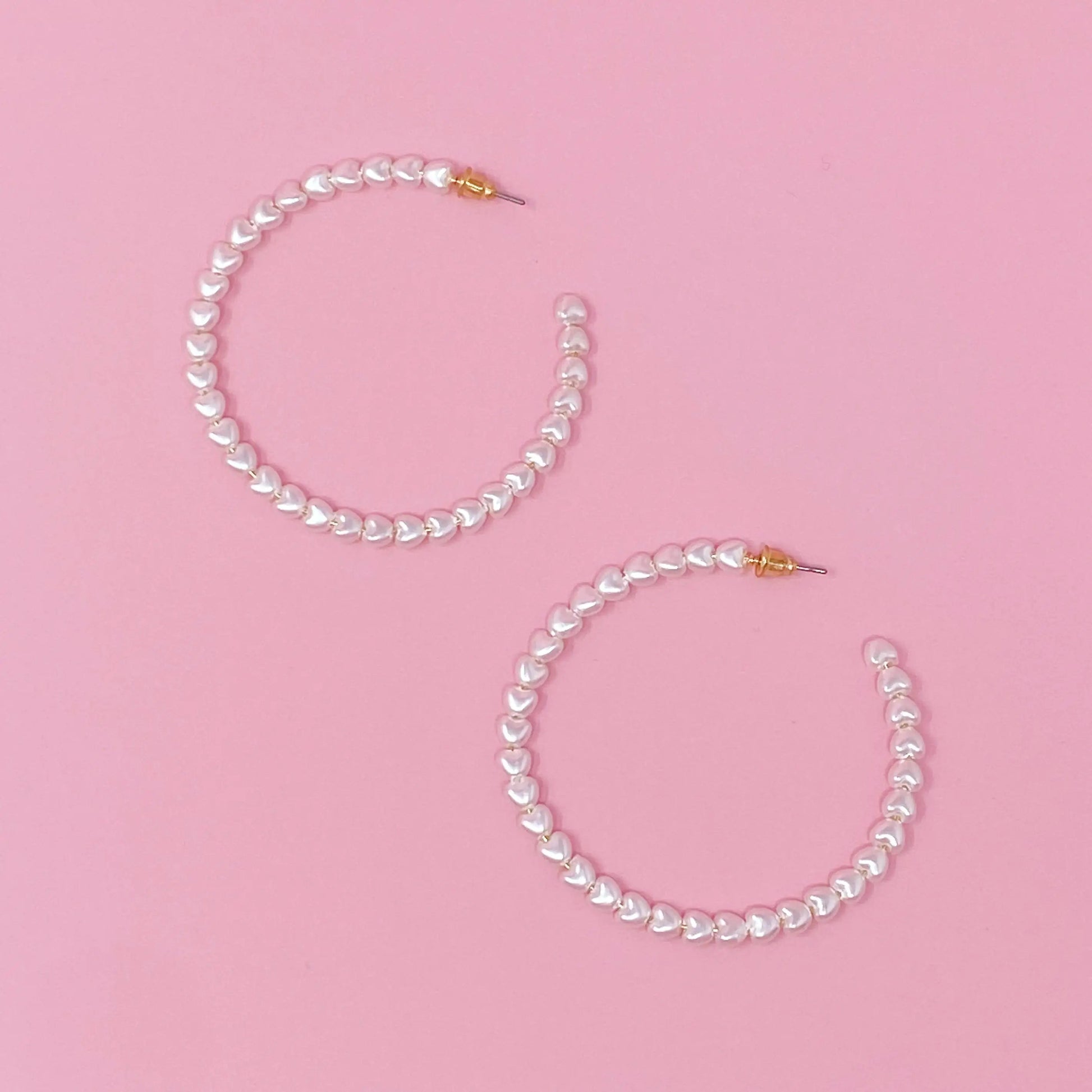 Heart Pearl Hoop Earrings WEM Support (www.WEM.support)