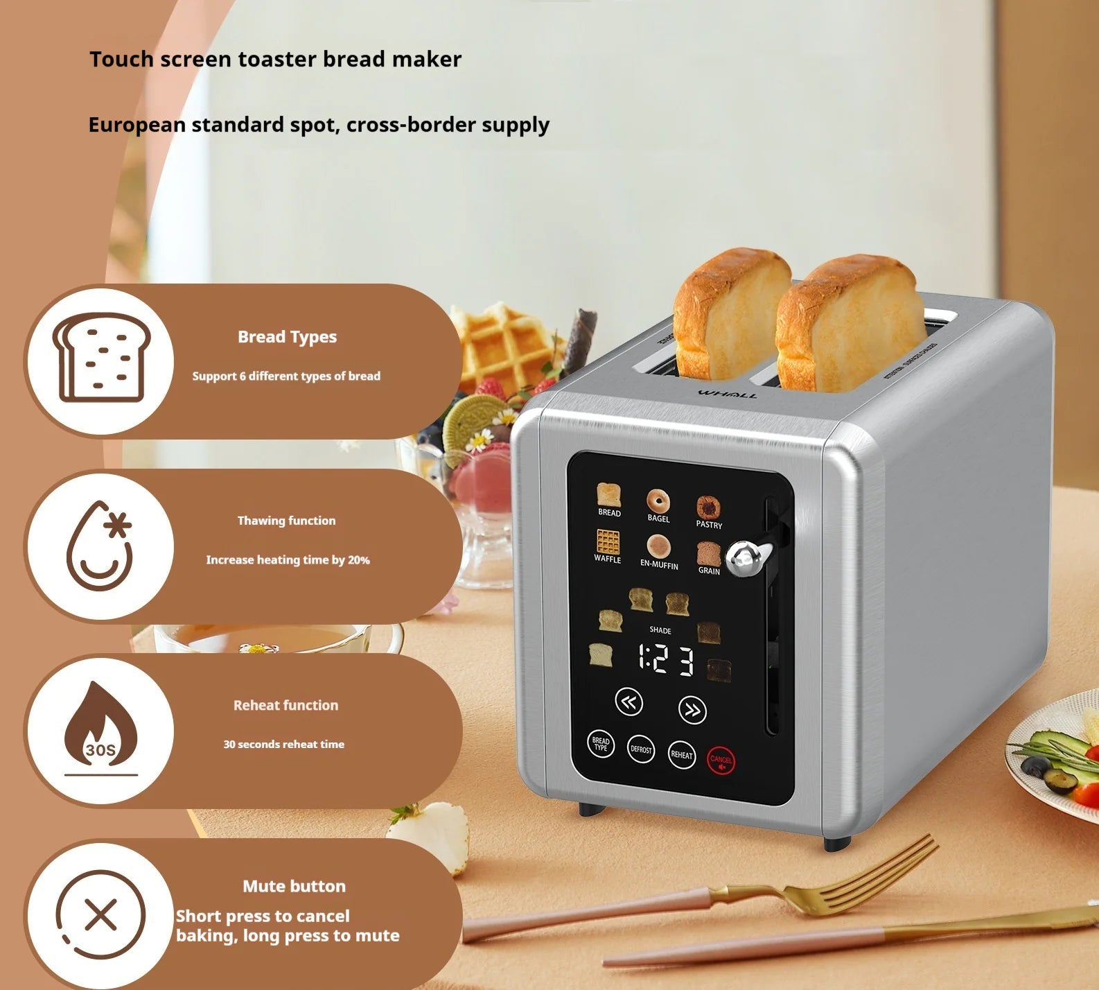 6-in-1 Touch Screen Breakfast Maker WEM Support (www.WEM.support)