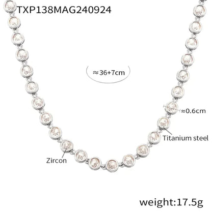 Titanium Steel Zircon Color Mix Bracelet & Necklace Set WEM Support (www.WEM.support)