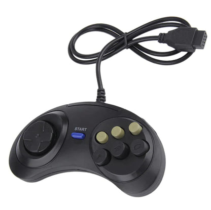 2X 6 Button Game Pad Controller For SEGA Genesis Black Old School Classic New WEM Support (www.WEM.support)