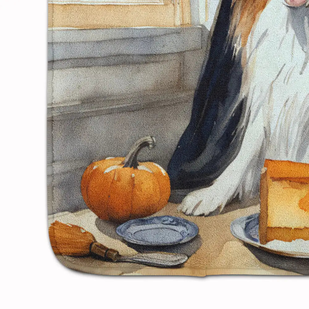 Sheltie Fall Kitchen Pumpkins Memory Foam Kitchen Mat WEM Support (www.WEM.support)
