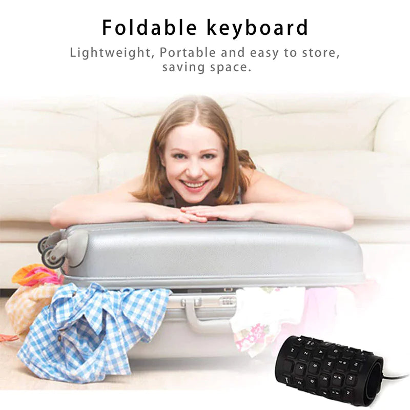 Waterproof Silicone Keyboard Foldable Flexible USB Dustproof DirtProof Full Size WEM Support (www.WEM.support)