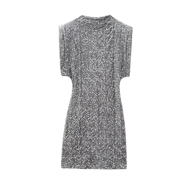 Winter Sleeveless Beaded Mini Dress WEM Support (www.WEM.support)