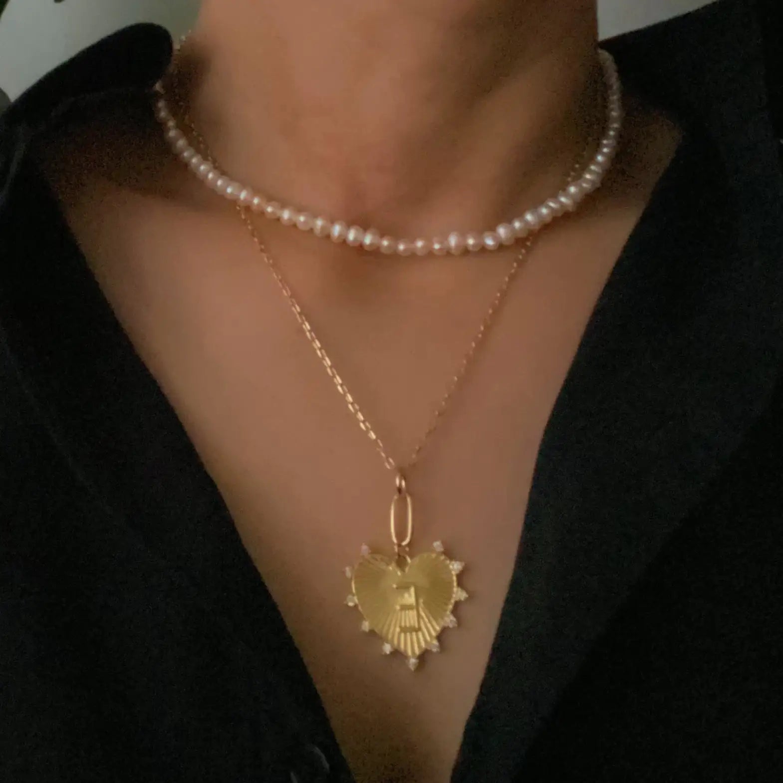 Clip Hanging Initial Heart Necklace WEM Support (www.WEM.support)