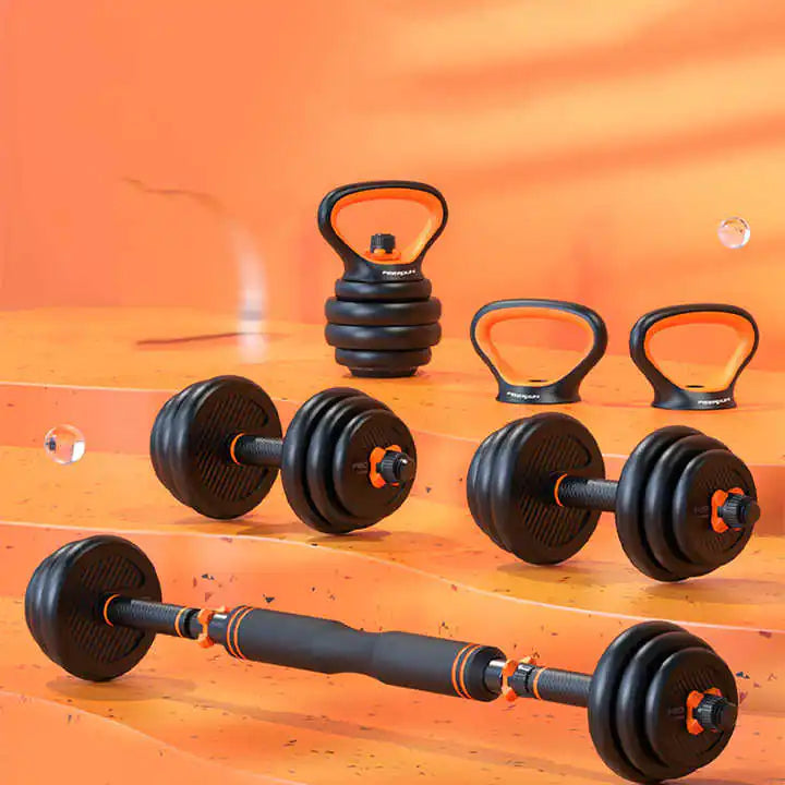 Men's Fitness Equipment Rubberized Dumbbell Household Kettlebell Removable Barbell WEM Support (www.WEM.support)