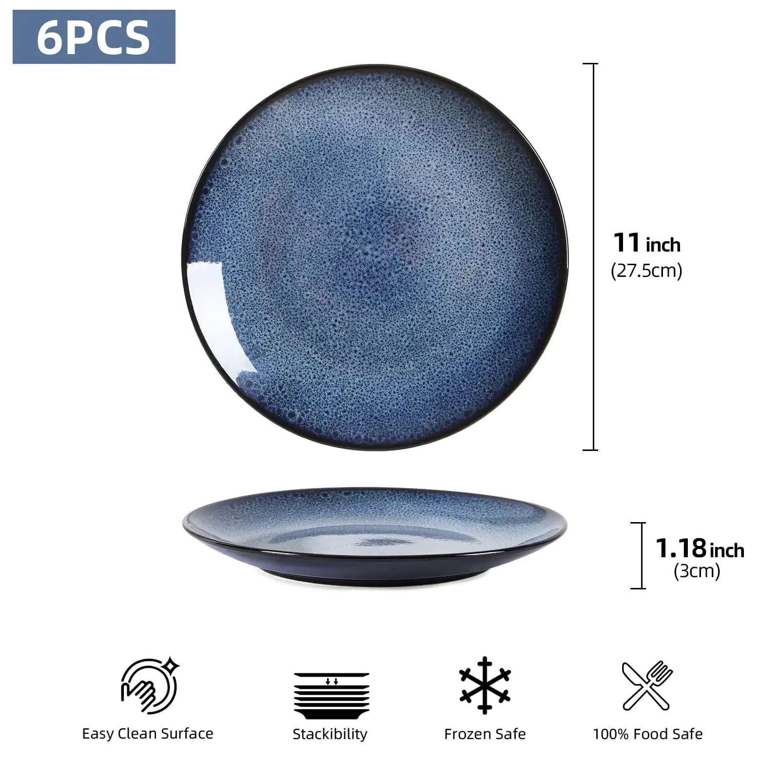 Steak Plate Creative Western Food Plate Vegetable Plate Set Of 6 For Cereal, Salad, Pasta, Soup, Dessert, Serving Dishwasher, Microwave And Oven WEM Support (www.WEM.support)
