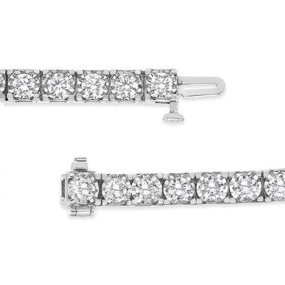 14K White Gold 5.0 Cttw Miracle Set Round-Cut Lab Grown Diamond Illusion 7" Tennis Bracelet (F-G Color, VS2-SI1 Clarity) WEM Support (www.WEM.support)