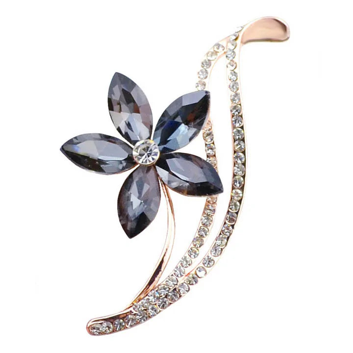 Elegant Blue Flower Brooch WEM Support (www.WEM.support)