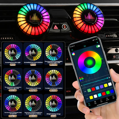 Lâmpada de Ritmo Musical Automotiva com 256 Cores e Controle por App WEM Support (www.WEM.support)