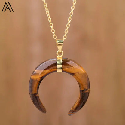 Moon Shape Amethyst Necklace WEM Support (www.WEM.support)