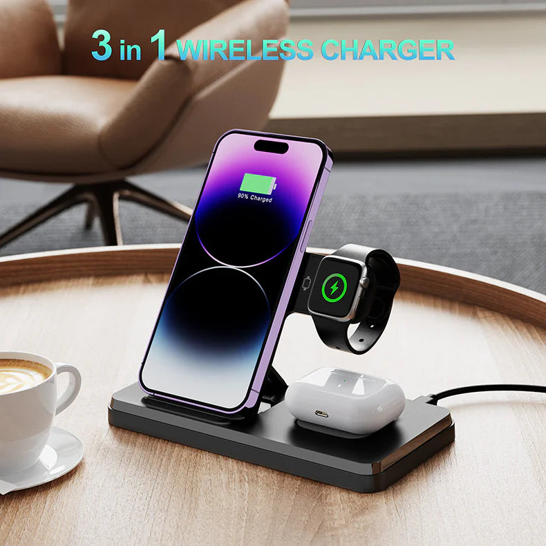 3-in-1 Wireless Charging Stand WEM Support (www.WEM.support)