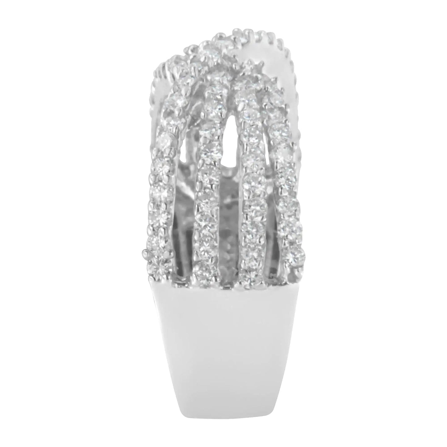 10K White Gold Diamond Bypass Ring (1 Cttw, G-H Color, SI2-I1 Clarity) WEM Support (www.WEM.support)