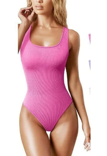 Women's U-neck Sleeveless Vest Tight Jumpsuit WEM Support (www.WEM.support)