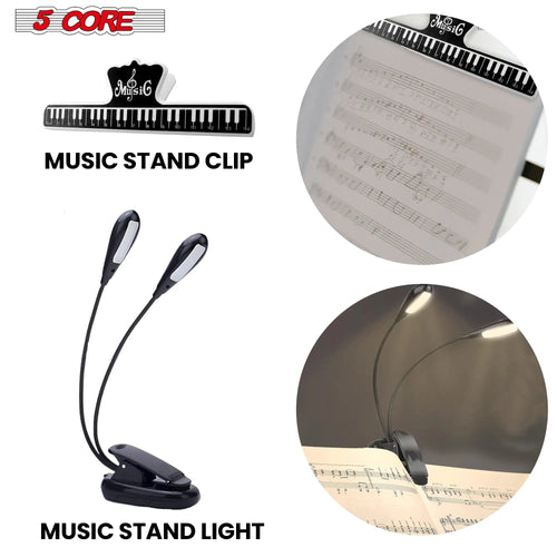 Suporte de Música 5Core para Partituras, Portátil, Tripé Ajustável, Dobrável, com Porta-Partituras e Luz, Rosa WEM Support (www.WEM.support)