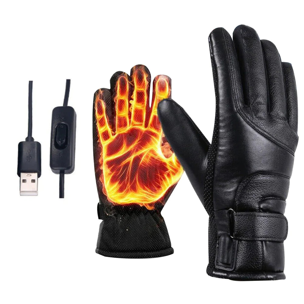 Electric USB Heated Gloves Winter Warming Thermal Ski Snow Hand Warm Windproof WEM Support (www.WEM.support)