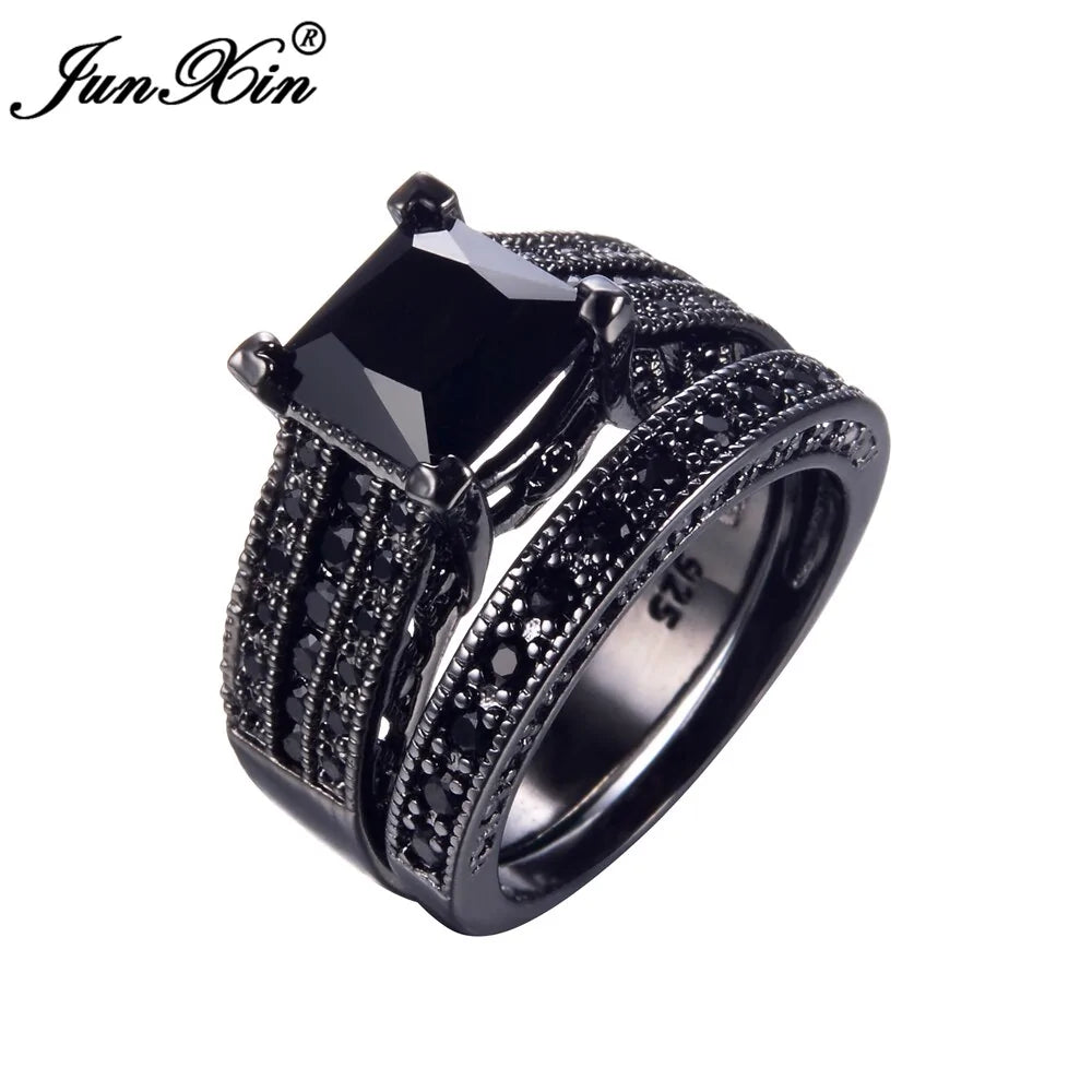 Elegant Black Gold Filled Zircon Ring WEM Support (www.WEM.support)