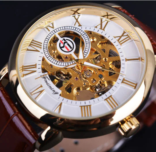 Men's Hollow Design Mechanical Watch