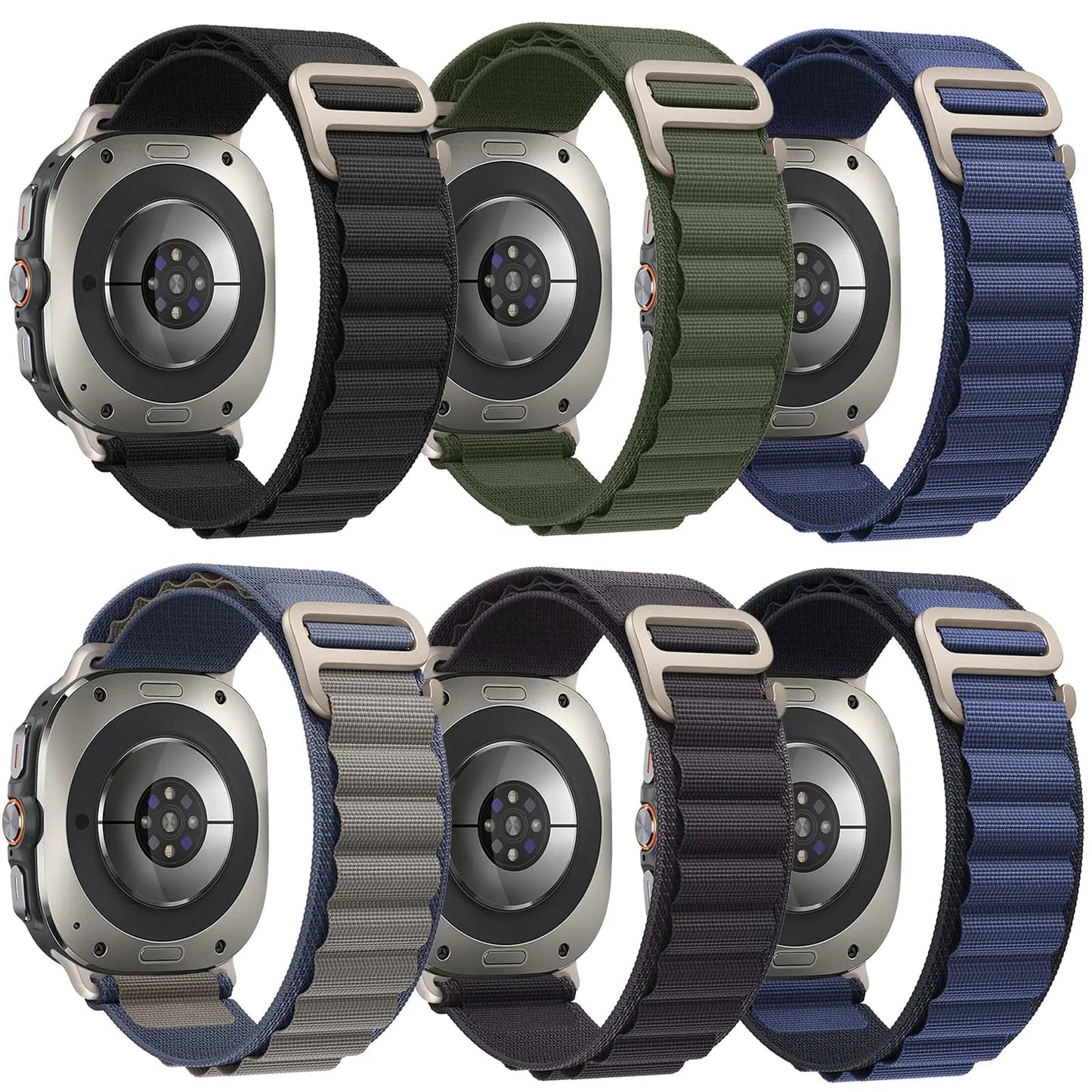 6 Pack Sport Alpine Loop Bands Compatible with Apple Watch Ultra 2&1 Band 49mm 46mm 45mm 44mm Men Women；Soft Sport Loop Bands Replacement Strap for iWatch Ultra 2&1 Series 10 9 8 7 SE 6 5 4 - Catch Cards