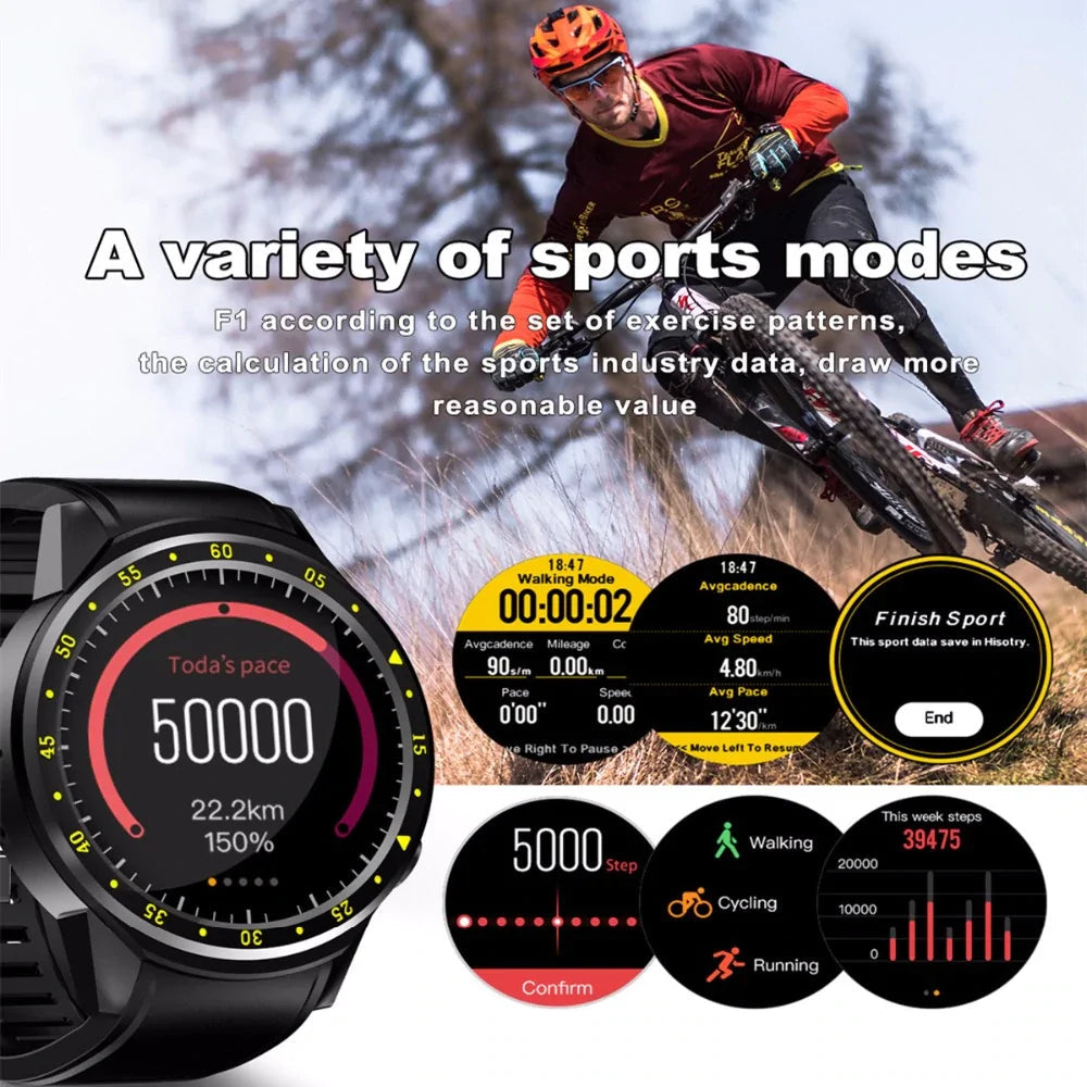 Sport-Pedometer GPS Smartwatch mit Kameraunterstützung WEM Support (www.WEM.support)