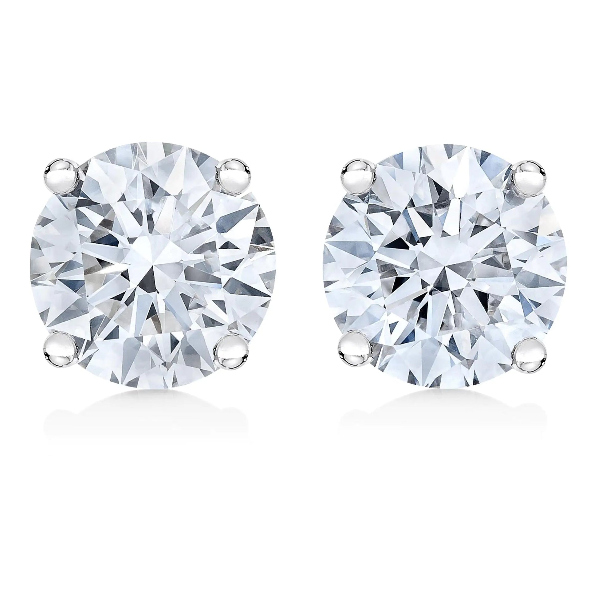AGS Certified 14K White Gold 1.0 Cttw 4-Prong Set Brilliant Round-Cut Solitaire Diamond Push Back Stud Earrings (E-F Color, I1-I2 Clarity) WEM Support (www.WEM.support)