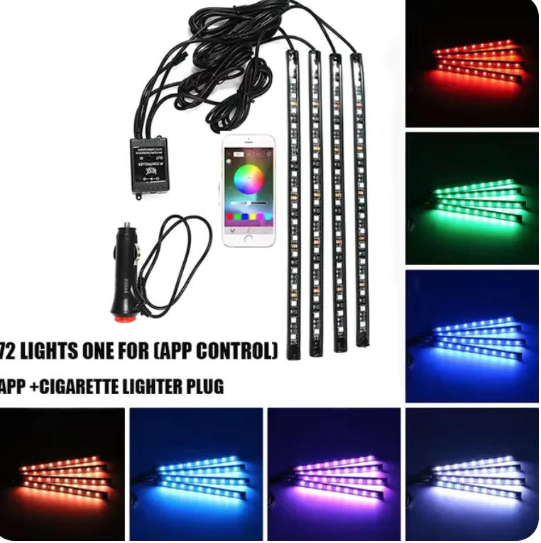 Luzes de LED Controladas por Música para Pés de Carro WEM Support (www.WEM.support)