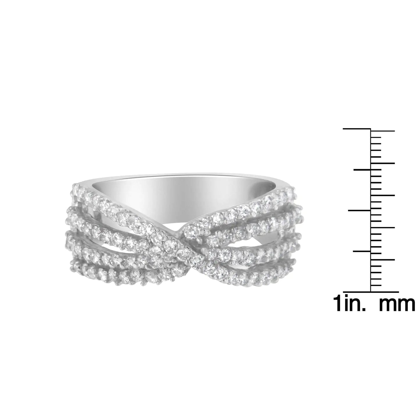 10K White Gold Diamond Bypass Ring (1 Cttw, G-H Color, SI2-I1 Clarity) WEM Support (www.WEM.support)