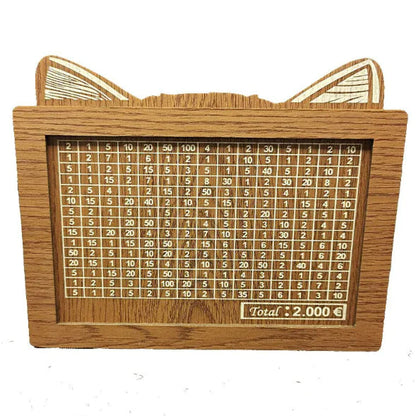 Wooden Piggy Bank with Cat Ears WEM Support (www.WEM.support)