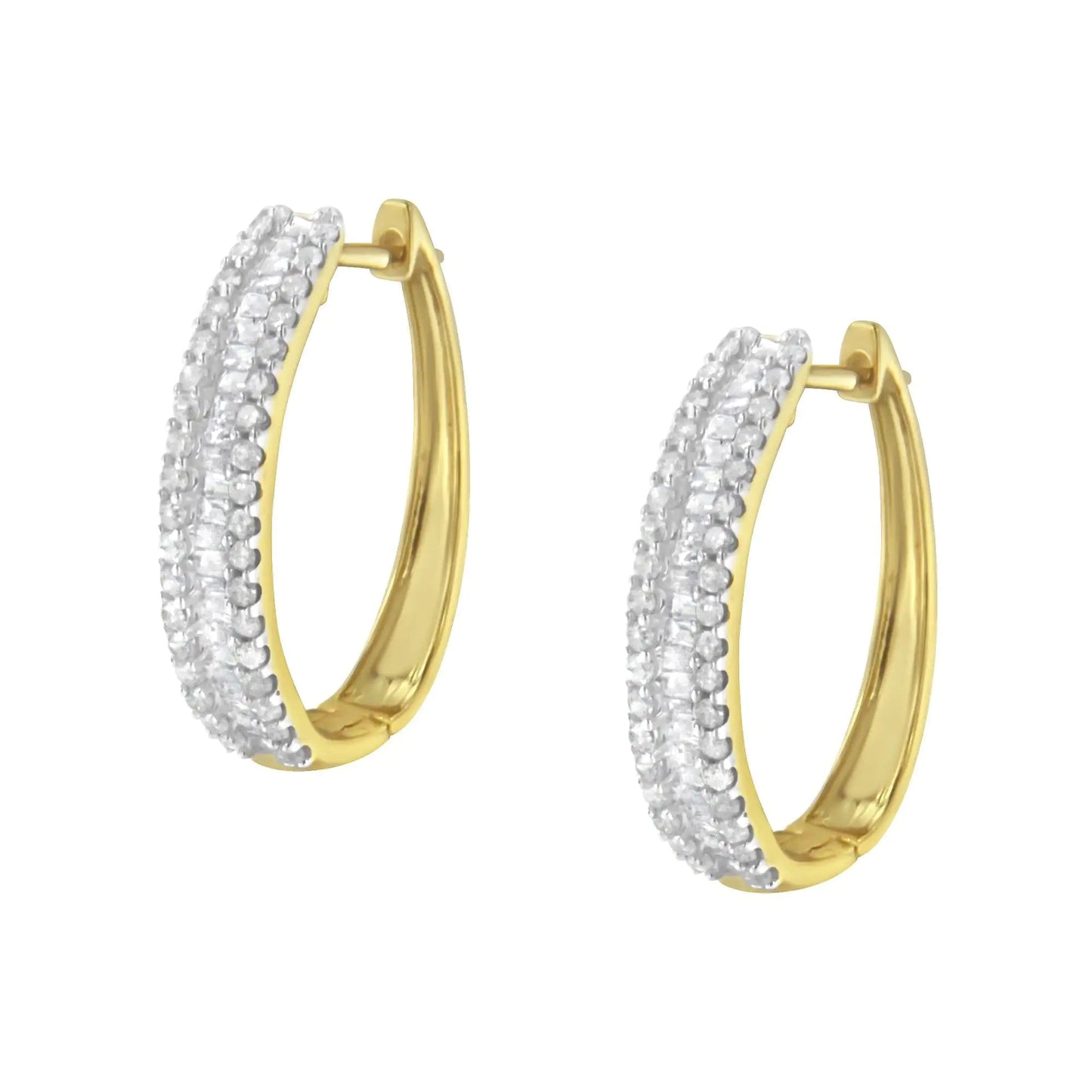 10K Yellow Gold Diamond Hoop Earring (3/4 cttw, I-J Color, I2-I3 Clarity) WEM Support (www.WEM.support)