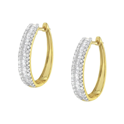 10K Yellow Gold Diamond Hoop Earring (3/4 cttw, I-J Color, I2-I3 Clarity) WEM Support (www.WEM.support)