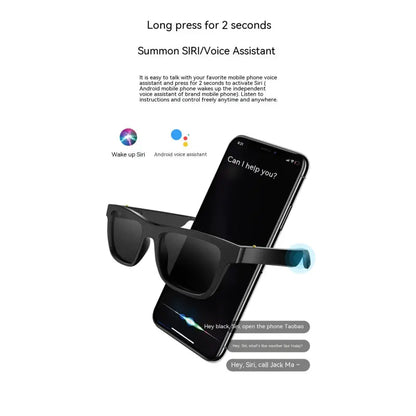 Smart Glasses Black Technology Headset Bluetooth Sunglasses WEM Support (www.WEM.support)