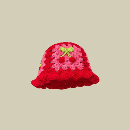 Japanese Retro Hollow Flower Handmade Knitted Bucket Hat HejK.com Marketplace LLC