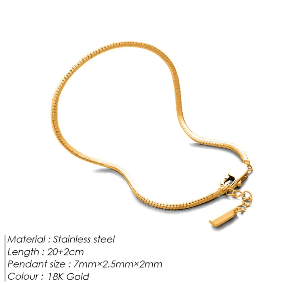 Octagonal Snake Bone Stainless Steel Bracelet HejK.com