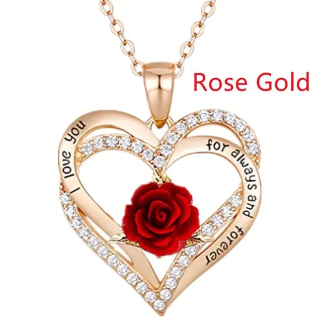 Rose Flower Pendant Necklace WEM Support (www.WEM.support)