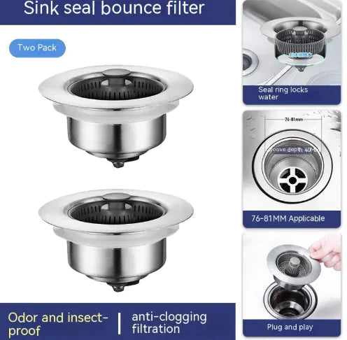 Stainless Steel Sink Drain Filter WEM Support (www.WEM.support)