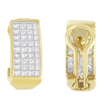 14K Yellow Gold 1 cttw Princess Cut Diamond Earrings (H-I, VS2-SI1) WEM Support (www.WEM.support)