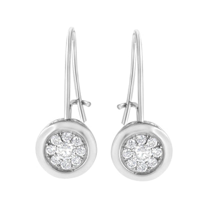 .925 Sterling Silver 5/8 cttw Lab Grown Diamond Cluster Earring (F-G Color, VS2-SI1 Clarity) WEM Support (www.WEM.support)