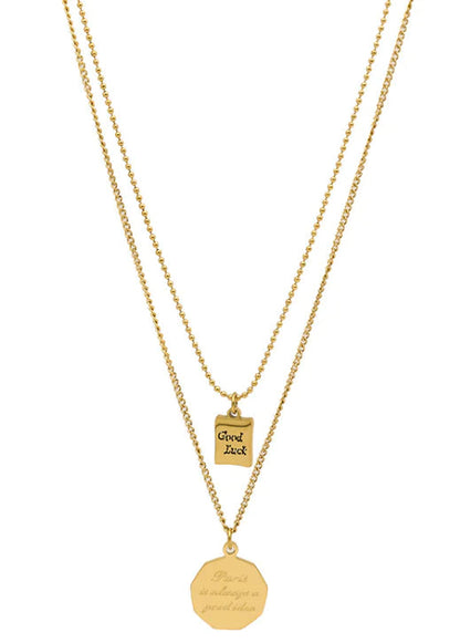 Double Necklace Women's Clavicle Sweater Chain WEM Support (www.WEM.support)