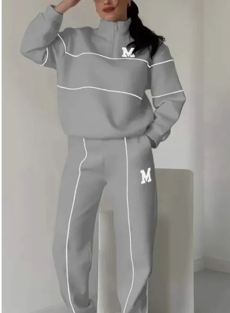 Womens 2 Piece Outfits Lounge Hoodless Pullover Sweatshirt Sweatsuit Sets Sweatshirt Baggy Fashion Sweatpants With Pockets WEM Support (www.WEM.support)