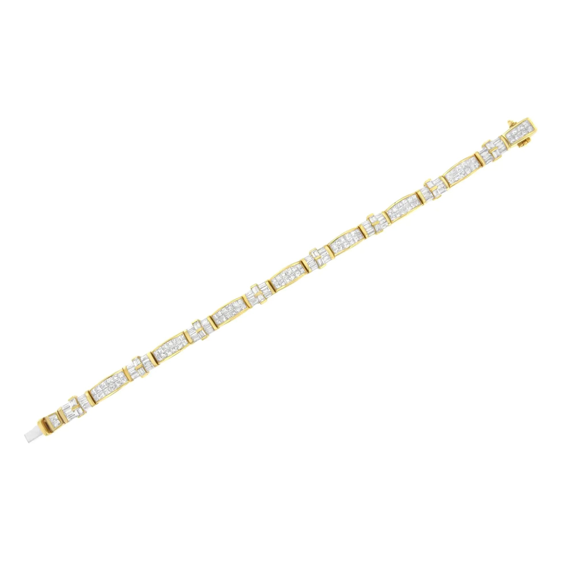 14K Yellow Gold Multi--Cut Diamond Ties of Love Eternity Bracelet(11.25 cttw,G-H Color,VS1-VS2 Clarity) WEM Support (www.WEM.support)