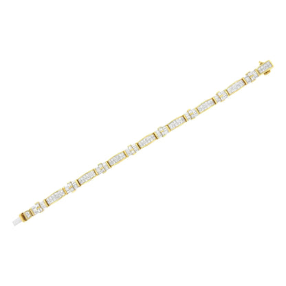 14K Yellow Gold Multi--Cut Diamond Ties of Love Eternity Bracelet(11.25 cttw,G-H Color,VS1-VS2 Clarity) WEM Support (www.WEM.support)