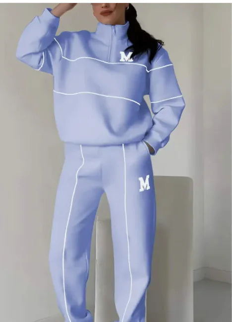 Womens 2 Piece Outfits Lounge Hoodless Pullover Sweatshirt Sweatsuit Sets Sweatshirt Baggy Fashion Sweatpants With Pockets WEM Support (www.WEM.support)
