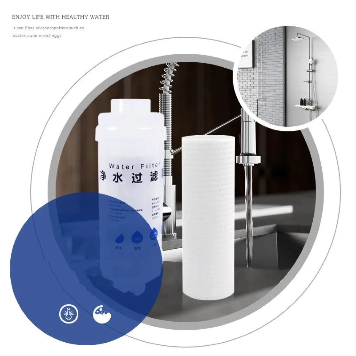 Household Water Purifier Shower & Washing Machine Filter WEM Support (www.WEM.support)