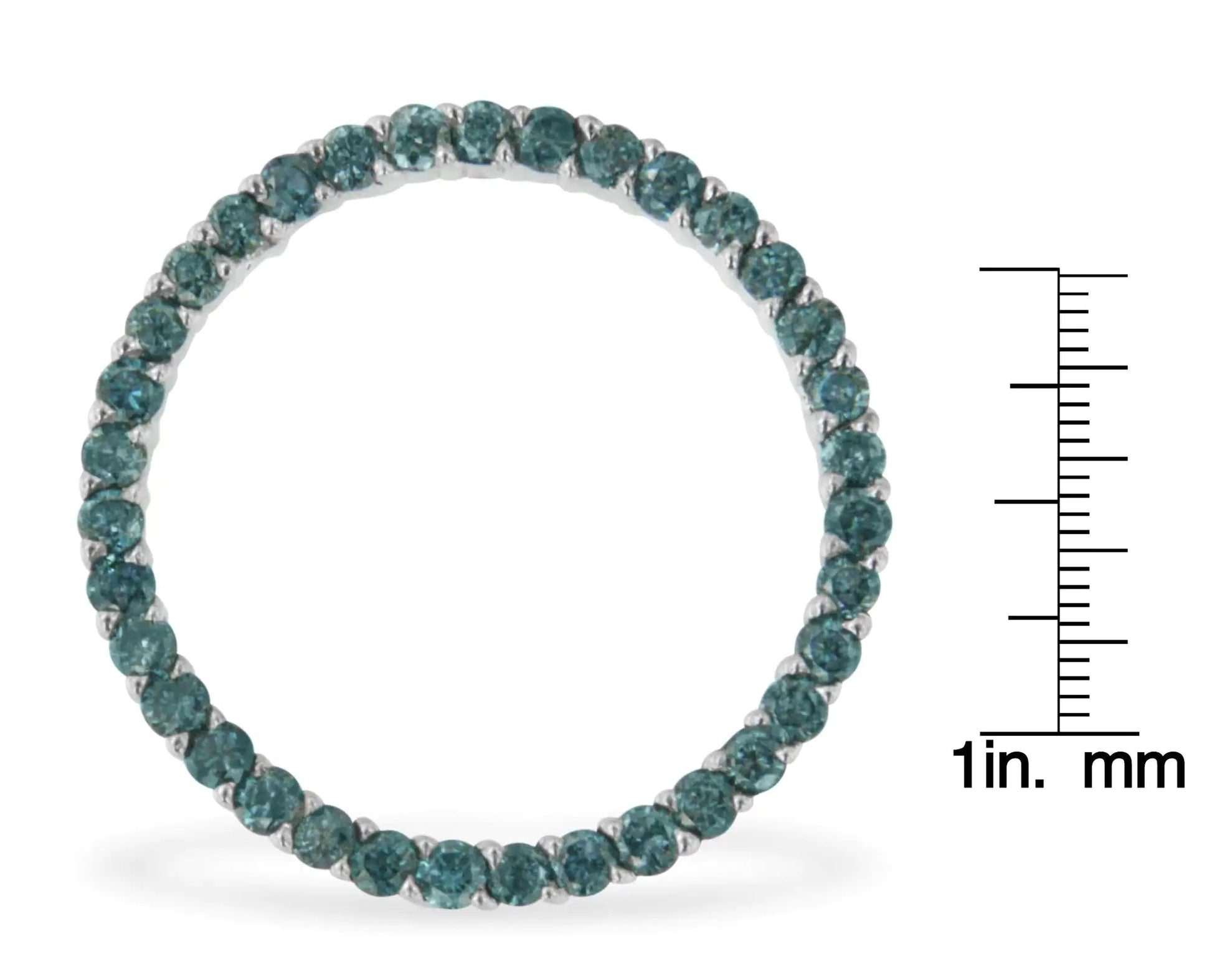 14K White Gold Treated Blue Diamond Pendant Necklace (1 cttw, Blue Color, I1-I2 Clarity) WEM Support (www.WEM.support)