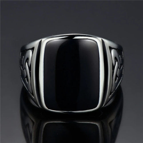 Punk Titanium Steel Valknut Signet Ring WEM Support (www.WEM.support)