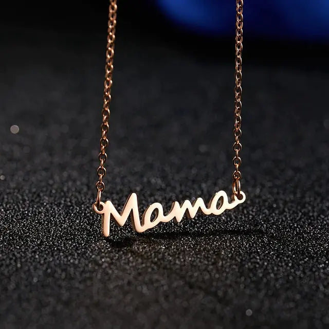 Mama Letter Pendant Necklace WEM Support (www.WEM.support)