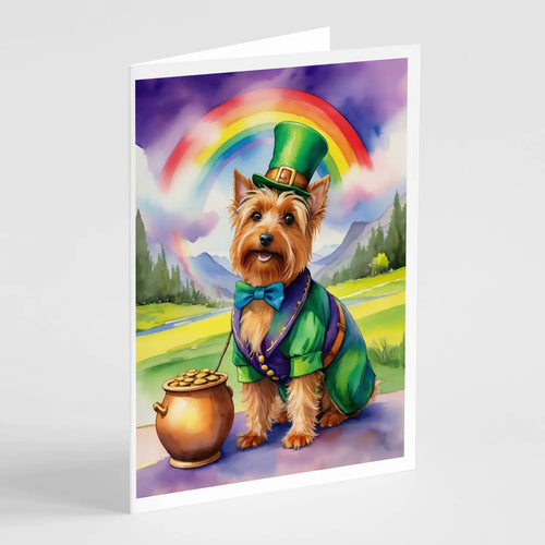 Australian Terrier St Patrick's Day Greeting Cards Pack of 8 WEM Support (www.WEM.support)