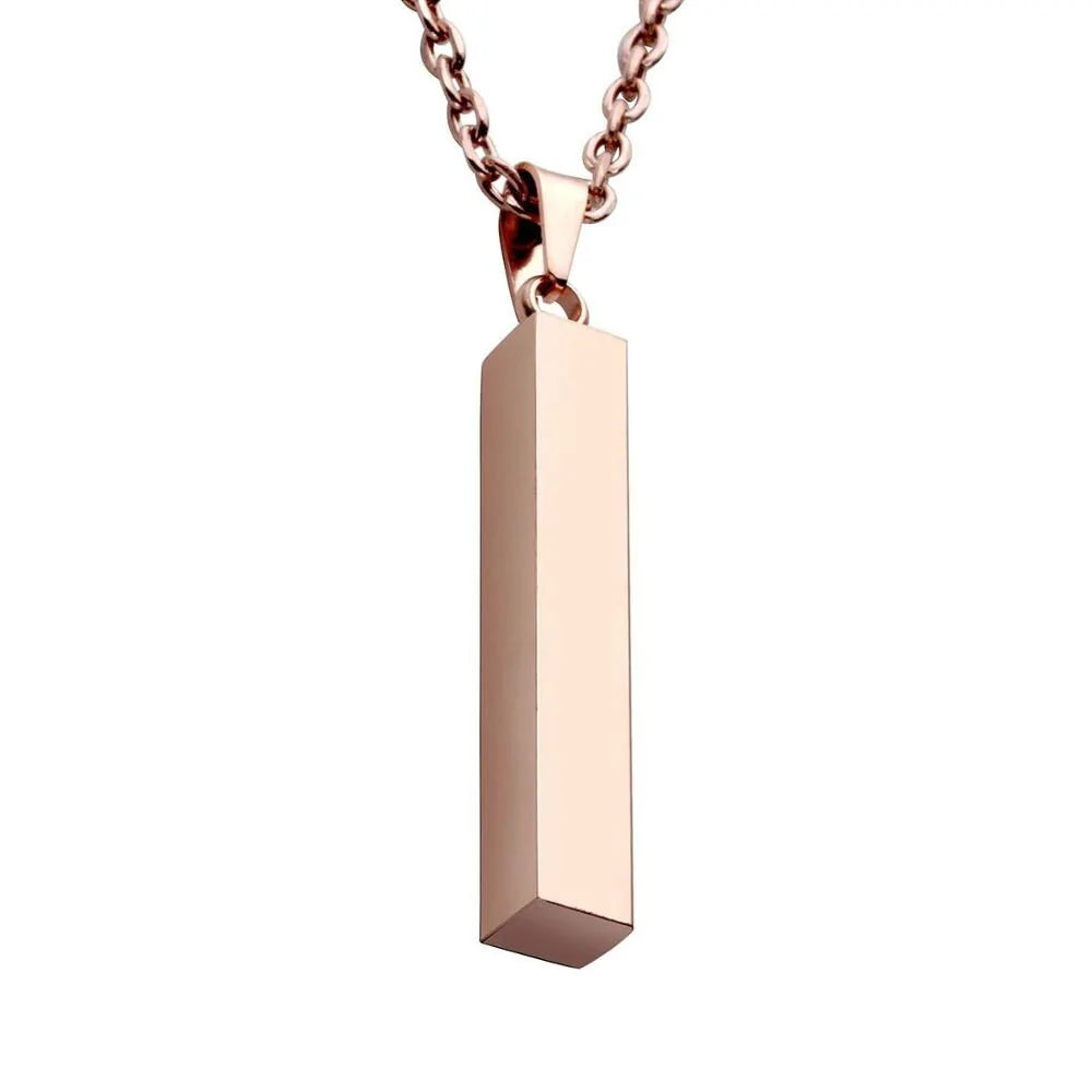 Vertical Bar Stainless Steel Pendant Necklace WEM Support (www.WEM.support)