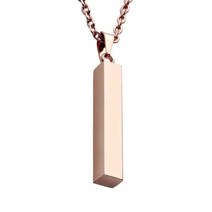 Vertical Bar Stainless Steel Pendant Necklace WEM Support (www.WEM.support)