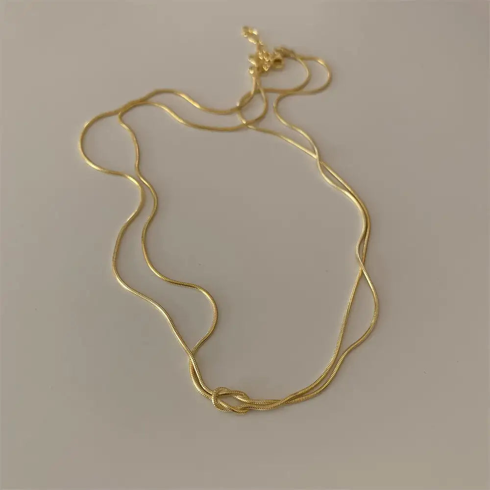 Stainless Steel Valentine's Day Knot Snake Chain Necklace Hand Knotted Bracelet WEM Support (www.WEM.support)
